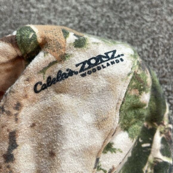 CABELAS camo boys hooded JACKET medium Fleece Lining - Picture 3 of 11
